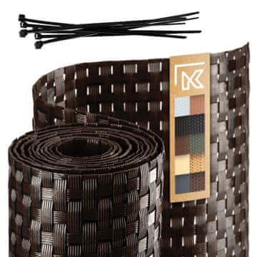 KADAX Rjavi ograjni trak za ograjne panele, 19 cm, 2,55 m, zaščita za ograjo
