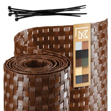 KADAX Rjavi ograjni trak za ograjne panele, višina 19 cm, dolžina 2,55 m, zaščita za ograjo
