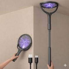 HOME & MARKER® Teleskopska muholovka za insekte, nastavljiv ročaj 34–62 cm, lahka in trpežna | SWATFORCE