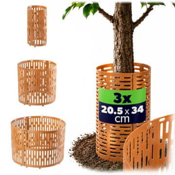 KADAX Zaščita za debla dreves, rjava, 3 kosi