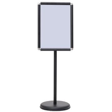Northix Nastavljivo A3 informacijsko stojalo črno 89–134 cm aluminij
