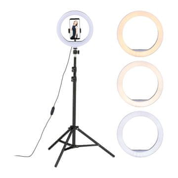 Northix LED obročasta luč 26 cm s stojalom 50–160 cm in držalom