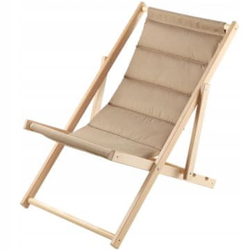 KADAX Zložljiv lesen ležalnik za plažo z udobno blazino