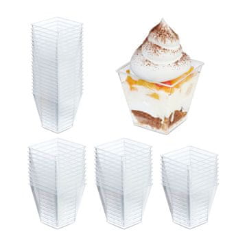 Northix Set 50 desertnih skled za enkratno uporabo prozorne