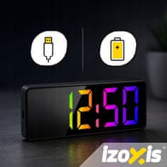 Izoksis Moderna budilka LED RGB USB in prikazom temperature 16cm