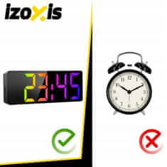 Izoksis Moderna budilka LED RGB USB in prikazom temperature 16cm