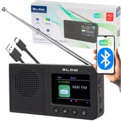 Blow Prenosni aku. 2000mAh LCD kuhinjski radio FM DAB+ RK3 bluetooth črn