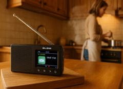 Blow Prenosni aku. 2000mAh LCD kuhinjski radio FM DAB+ RK3 bluetooth črn