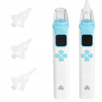 Verkgroup Električni aku. 400mAh nosni aspirator za otroke USB 4 šobe moder