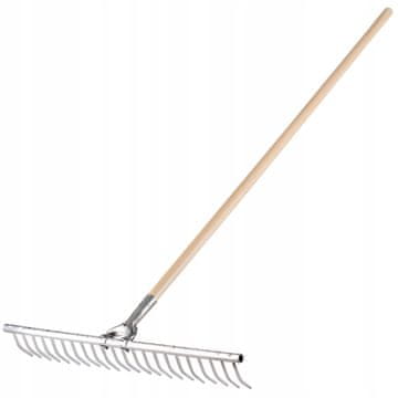 KADAX Lahke aluminijaste grablje za seno, travo in listje, 22 zob, dolžina ročaja 155 cm, širina glave 61 cm