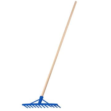 KADAX Grabljice za listje, travo in seno, lesen ročaj, dolžina 154 cm, 12 zob