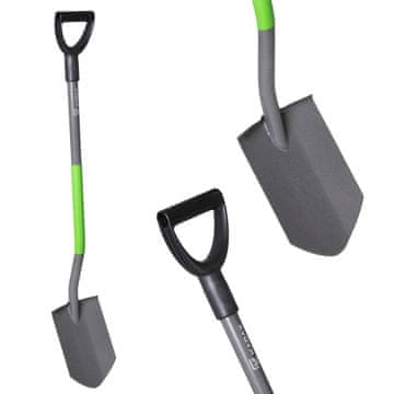 KADAX Ergonomska vrtna lopata 119 cm kovinska s koničastim ročajem