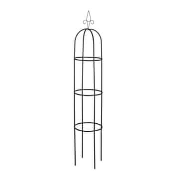 Northix Vrtni obelisk 200 cm kovinski črn komplet 2 opori za rastline
