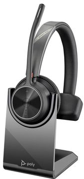 Poly Voyager 4310 UC USB-C CS brezžični poslovni headset z mikrofonom NC, Bluetooth, črn 77Y96AA s polnilno postajo