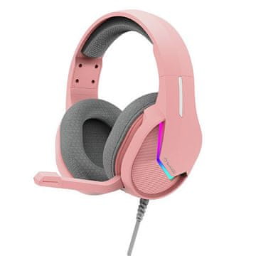 Marvo H8618 PK TACTIC 40 RGB gaming headset z mikrofonom, USB, roza