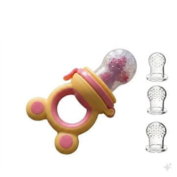 JOJOY® Silikonski hranilnik za dojenčke z vrečkami S/M/L, BPA-free, za sadje, dlesni in izraščanje zob | FRUBEE