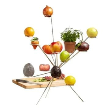 HOME & MARKER® Kovinsko stojalo za sadje z 360° prezračevanjem, ročno izdelan lebdeč dizajn, eleganten kuhinjski dekor | EXPLOFRUIT