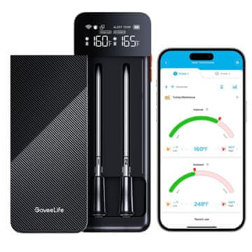 Govee Life brezžični termometer za meso, Bluetooth, LCD, Dual-Band Connection