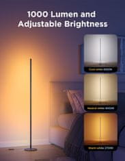Govee Floor lamp Lite pametna prostostoječa svetilka, RGBICW, črna