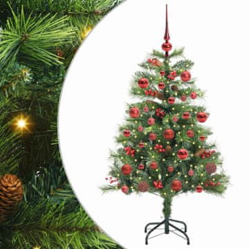 Vidaxl Umestno božično drevo z LED lučmi Zelena 150 cm PVC in kovina