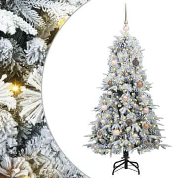 Vidaxl Umetno Zložljivo Božično Drevo z stojalom Bela 150 cm PE in PVC