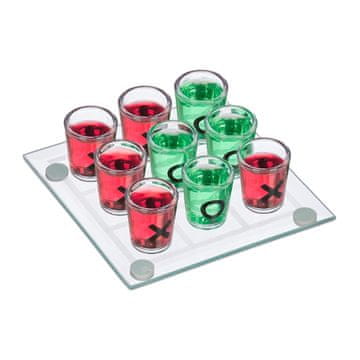 Northix Steklena igra pitja Tic Tac Toe za zabave in druženja
