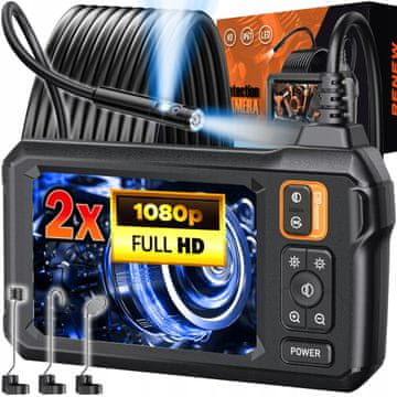 Dexxer LCD LED dvojna Full HD endoskopska inšpekcijska kamera z monitorjem 5m IP67