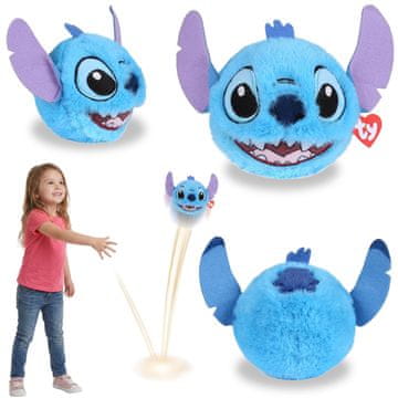 Disney TY DISNEY Stitch Plišasta žogica, poskakujoča maskota, BEANIE BOUNCERS, igračka za spretnost za otroke 10 cm