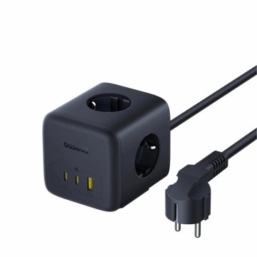 BASEUS razdelilec 3x230V s stikalom USB polnilec TipA-C 65W 1,5m EnerFill FA11