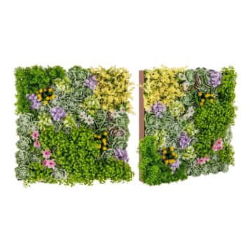 Northix 2x 3D stenska dekoracija umetno listje 50x50 cm okvir