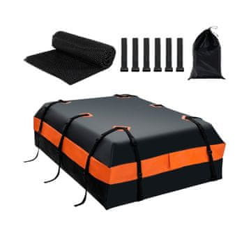 Northix Vodotesen strešni kovček 600 L PVC 132 x 100 x 43 cm črn oranžen
