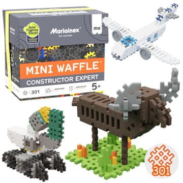 MARIOINEX Marioinex Mini Waffle Konstruktor Expert Komplet gradbenih kock, mehke kocke za otroke, varne – 301 kosov
