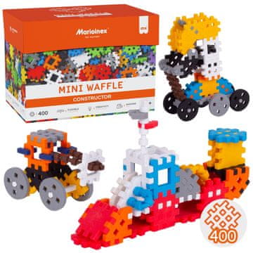 MARIOINEX Marioinex Mini Waffle Konstruktor Komplet gradbenih kock, mehke kocke za otroke, varne – 400 kosov