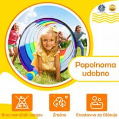 JOJOY® 3x otroški tunel za plazenje 180 cm, zložljiv mavrični igralni tunel z mrežo, notranja in zunanja igra | T3UNSY