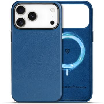 Infostyle SHIELDON usnjen ovitek iPhone 17 Pro Max – MagSafe, kraljevsko modra