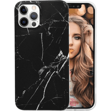Infostyle Ovitek "marble" za iPhone 15 Pro, črna Črna