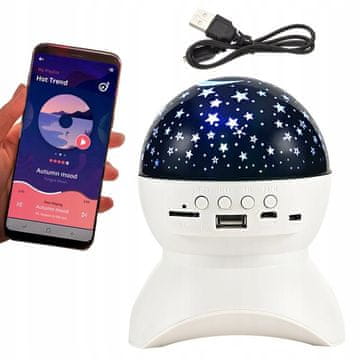 Verkgroup LED RGB aku. projektor zvočnik USB SD bluetooth menjava projekcij bel