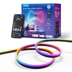 Govee Neon Rope Light 2S svetlobni trak, RGBIC, črni, 4 m