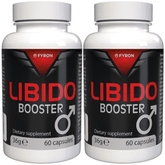 Fyron Libido Booster - 120 kapsul (2x60) visoko dozirano - L-arginin, cink, selen, maca in ginseng - Originalni švicarski recept - Vegansko in rastlinsko - 2 kosa