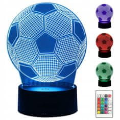 Verkgroup USB LED RGB 3D dekorativna svetilka nogometna žoga daljinec