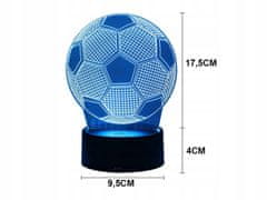 Verkgroup USB LED RGB 3D dekorativna svetilka nogometna žoga daljinec