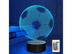 Verkgroup USB LED RGB 3D dekorativna svetilka nogometna žoga daljinec