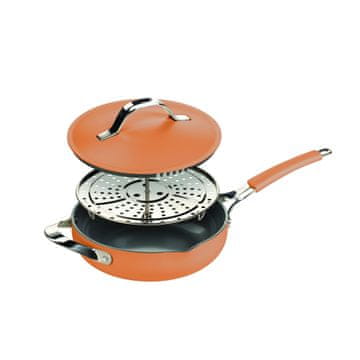 Rosmarino All In One globoka ponev s pokrovom, 28 cm, oranžna
