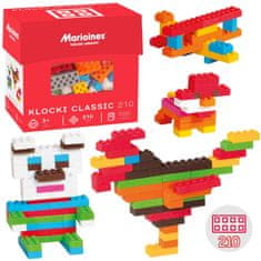 MARIOINEX Marioinex Mini Waffle Classic Komplet gradbenih kock, mehke kocke za otroke, varne – 210 kosov