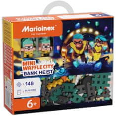 MARIOINEX Marioinex Mini Waffle City: Napad na banko, komplet gradbenih kock, mehke kocke za otroke, varne – 148 kosov