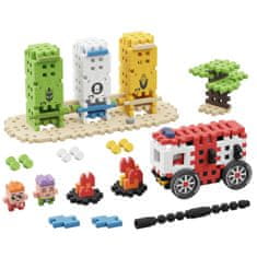 MARIOINEX Marioinex Mini Waffle City: Gasilska akcija, komplet gradbenih kock, mehke kocke za otroke, varnih 148 kosov