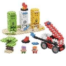 MARIOINEX Marioinex Mini Waffle City: Gasilska akcija, komplet gradbenih kock, mehke kocke za otroke, varnih 148 kosov