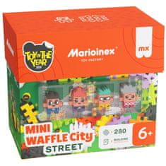 MARIOINEX Marioinex Mini Waffle Ulica, komplet gradbenih kock, mehke kocke za otroke, varne – 280 kosov