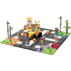 MARIOINEX Marioinex Mini Waffle Ulica, komplet gradbenih kock, mehke kocke za otroke, varne – 280 kosov
