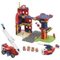 MARIOINEX Marioinex Mini Waffle City: Gasilska postaja, komplet gradbenih kock, mehke kocke za otroke, varne, 280 kosov